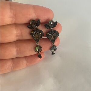 Ayala Bar black beaded multicolored post earrings- excellent preowned condition